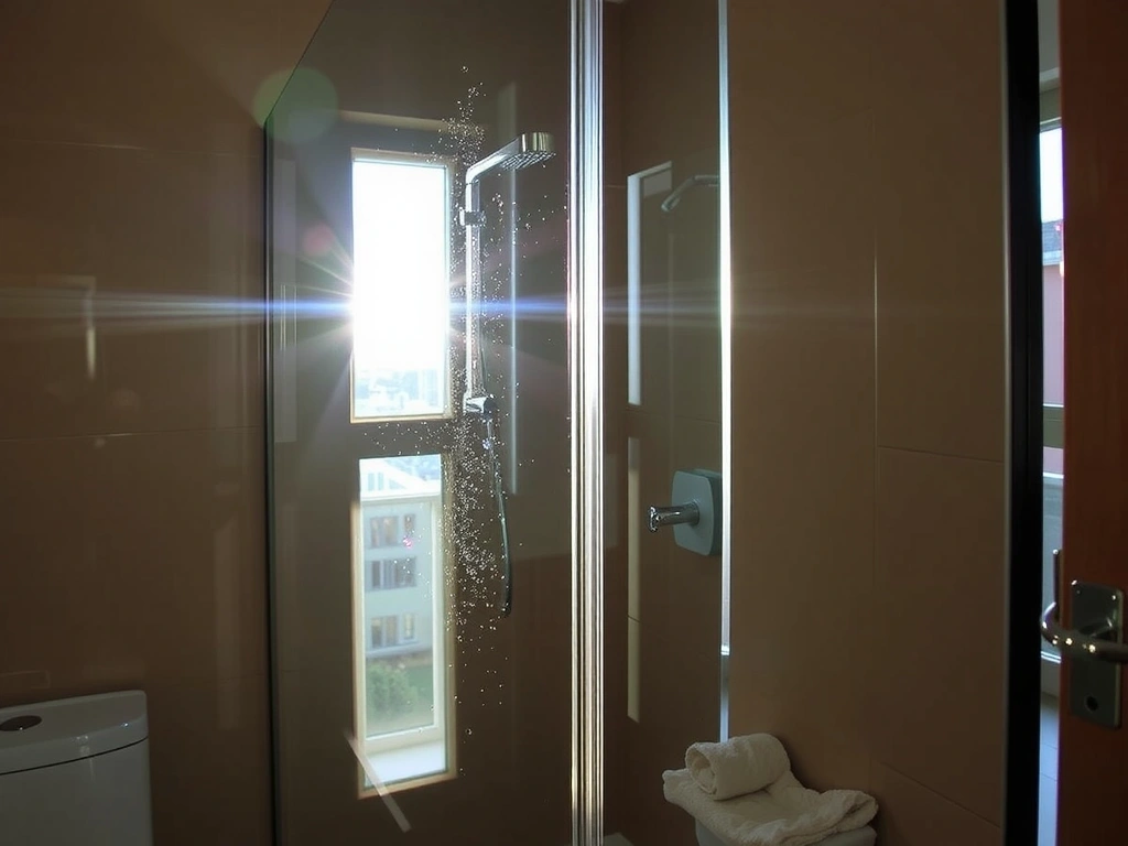 Perfectly clean shower glass surface in Prague apartment