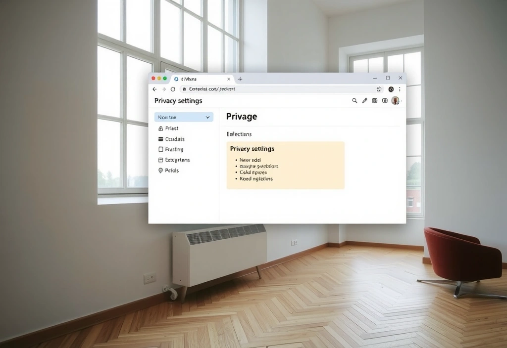 Browser privacy settings visualization