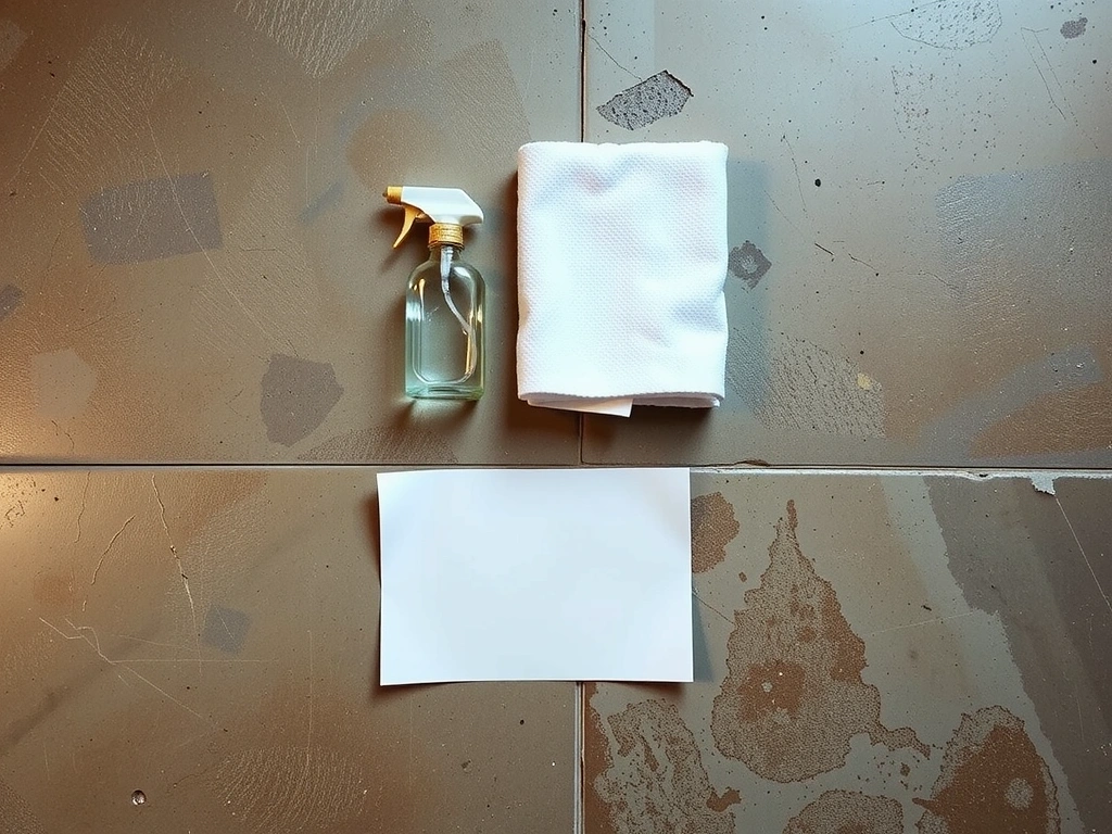 Organized cleaning kit on concrete surface